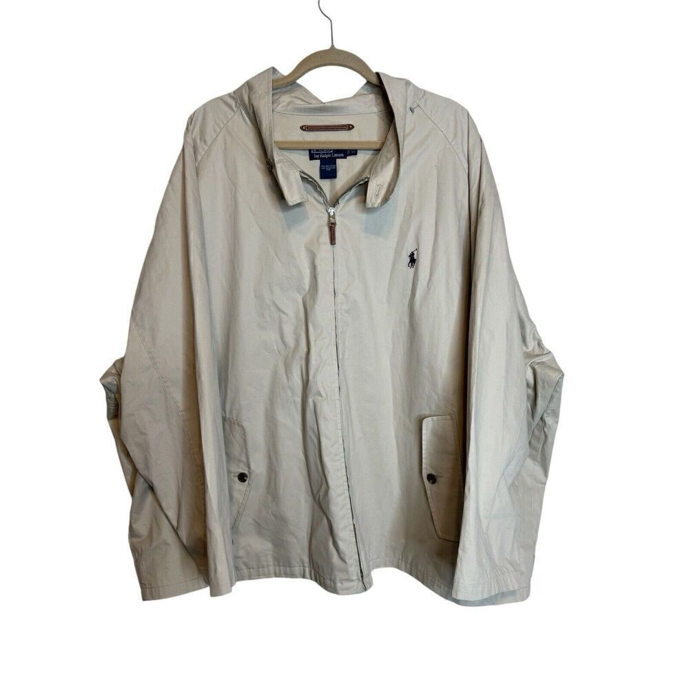 Ralph Lauren POLO Vintage Beige Full Zip Classic Jacket Sz 3XB Big